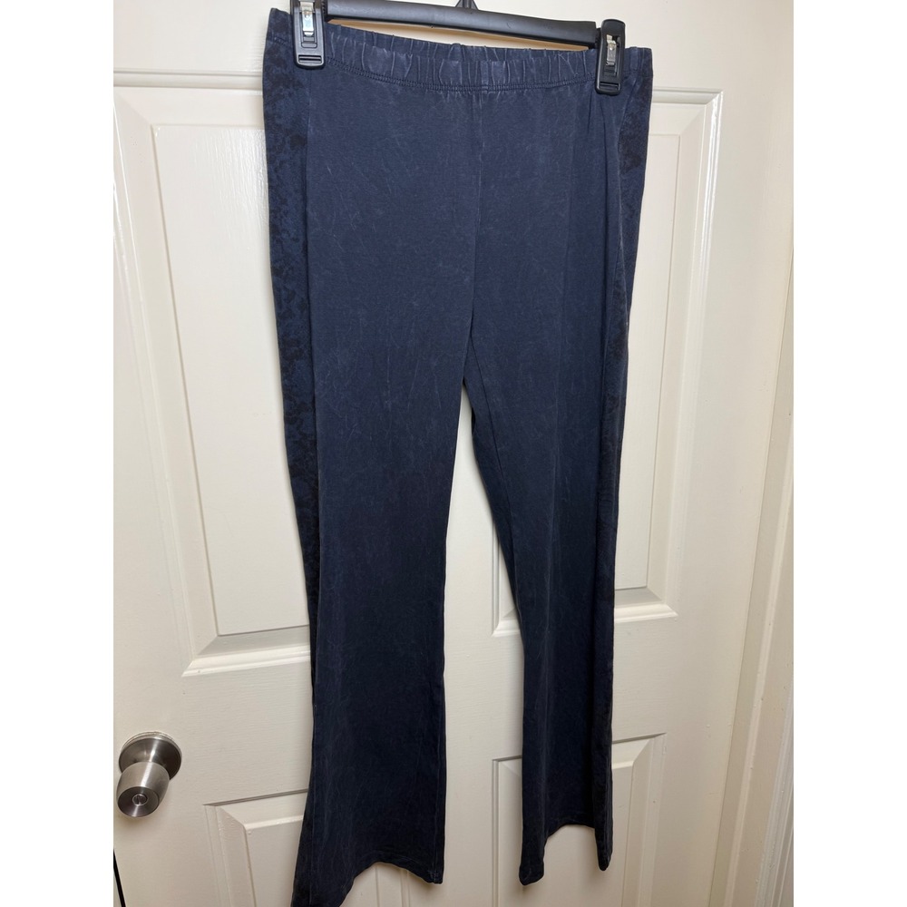 Chatoyant Flare Stretch Pants Dark Ash Grey Snake Print Side Stripe